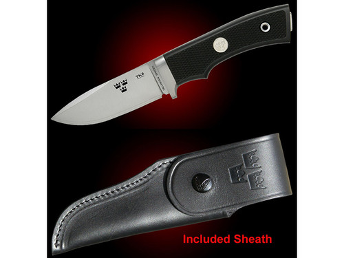 Fallkniven: TK6 Tre Kroner Hunter, Fixed Blade Knife w/ Thermorun Handle & Leather Sheath