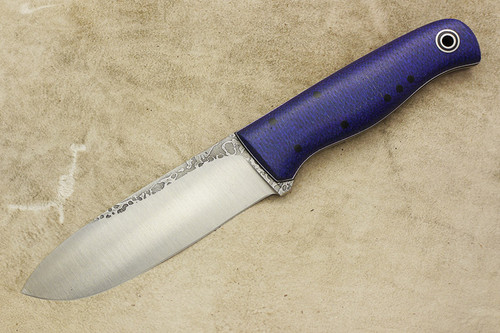 Fiddleback Forge, Andy Roy - Bushcrafter Sr. - Navy Burlap - Tapered Tang - Black and White Liners - 2
