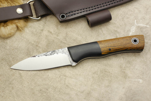 Fiddleback Forge, Andy Roy - Kephart - Bocote & Black Canvas Micarta - Tapered Tang - Thick Black Liners - 36