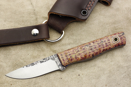 Fiddleback Forge, Andy Roy - Patch - PIB Burlap - Flat Tang - Natural & Blue Liners - 10