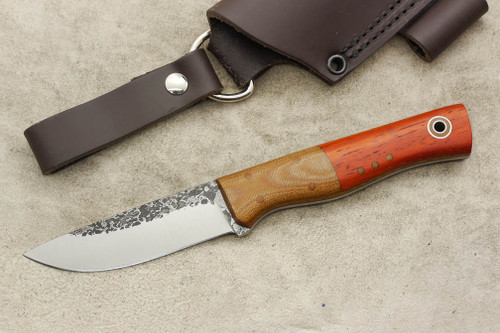 Fiddleback Forge, Andy Roy - Recluse - Bloodwood and Natural Micarta - Tapered Tang - 19