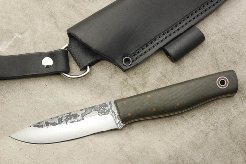 Fiddleback Forge, Andy Roy - Terrasaur - OD Canvas - Flat Tang - Natural & Yellow Liners - 8