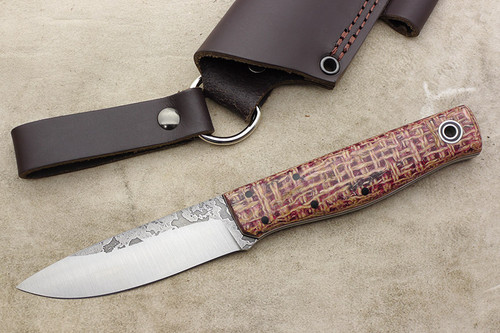 Fiddleback Forge, Andy Roy - Terrasaur - PIB Burlap - Flat Tang - Black & White Liners - 9