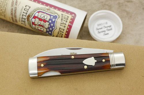 Great Eastern Cutlery GEC #99 Wall Street - 1 Blade - Lockback - Burnt Orange Spring Field Bone