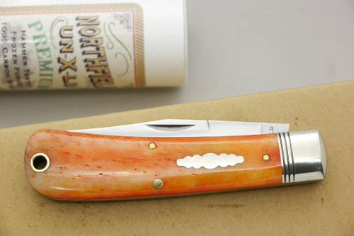 Great Eastern Cutlery Northfield #43 Oregon Trapper - 1 Blade - Orange Camel Bone - 13