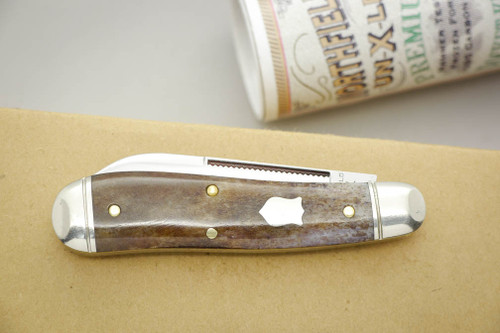 Great Eastern Cutlery Northfield #56 Bird Dog (Dog Leg Jack) - 2 Blade - Smooth Appaloosa Bone - 4