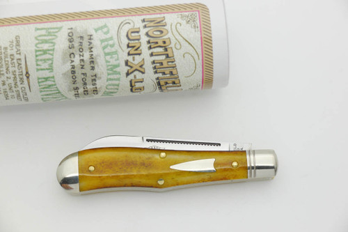 Great Eastern Cutlery Northfield #92 Eureka Jack - 2 Blade - Antique Goldenrod Camel Bone - 49B