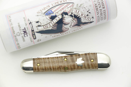 Great Eastern Cutlery Tidioute #29 Stockyard Whittler - T K C Special Factory Order - 3 Blades - First of Curly Maple Limited Edition Series - 11