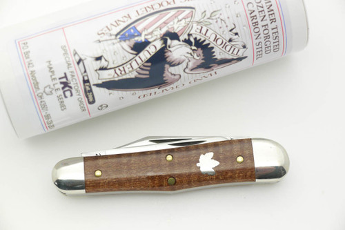 Great Eastern Cutlery Tidioute #29 Stockyard Whittler - T K C Special Factory Order - 3 Blades - First of Curly Maple Limited Edition Series - 13