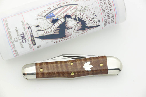 Great Eastern Cutlery Tidioute #29 Stockyard Whittler - T K C Special Factory Order - 3 Blades - First of Curly Maple Limited Edition Series - 58