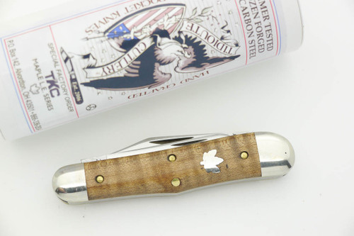 Great Eastern Cutlery Tidioute #29 Stockyard Whittler - T K C Special Factory Order - 3 Blades - First of Curly Maple Limited Edition Series - 70