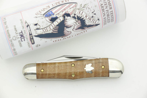 Great Eastern Cutlery Tidioute #29 Stockyard Whittler - T K C Special Factory Order - 3 Blades - First of Curly Maple Limited Edition Series - 80