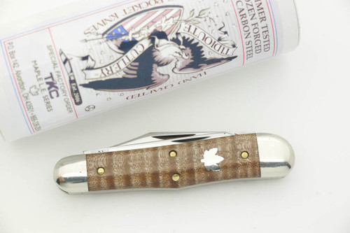 Great Eastern Cutlery Tidioute #29 Stockyard Whittler - T K C Special Factory Order - 3 Blades - First of Curly Maple Limited Edition Series - 88