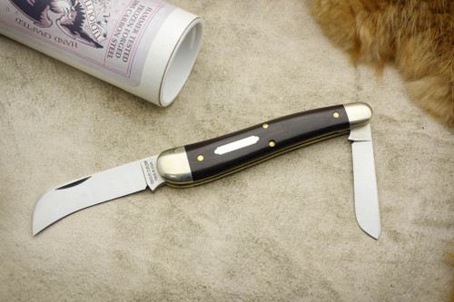 Great Eastern Cutlery Tidioute #38 John Chapman Budding/Pruning Knife - 2 Blade - Maroon Linen Micarta