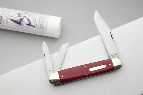 Great Eastern Cutlery Tidioute #98 Texas Whittler - 3 Blade - Red Linen Micarta