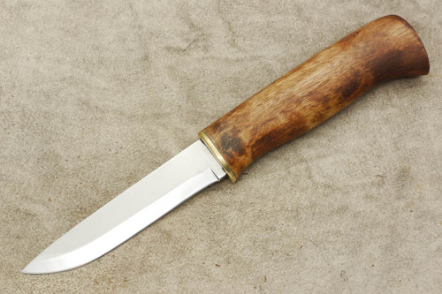 Karesuando Kniven 3515 Fox Special - Fixed Blade Knife - Oiled Curly Birch Handle - 4" 12C27 Stainless Steel Blade - 2