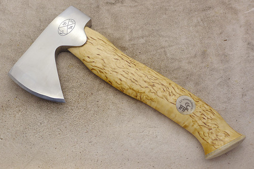 Karesuando Kniven 3638 Unna Aksu Hunters Axe - Natural Curly Birch - Stainless Steel - 1