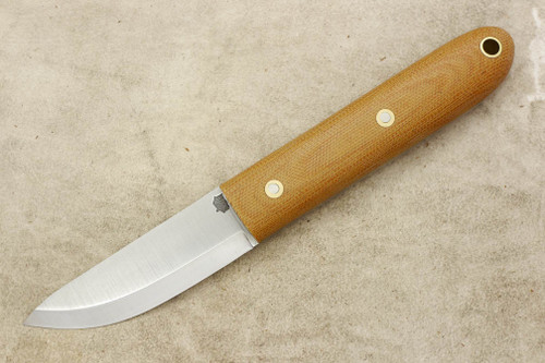 LT Wright Knives BoatTail Scandi - Natural Canvas Micarta