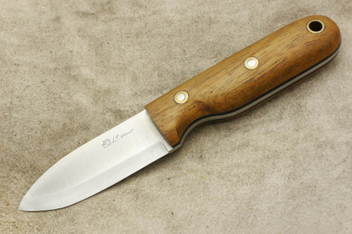 LT Wright Knives Bushbaby - Scandi Grind - Koa - Black Liners - Matte Finish - 1 / FREE BLACK LINERS!