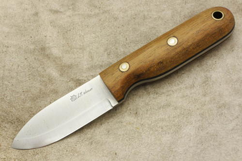 LT Wright Knives Bushbaby - Scandi Grind - Koa - Black Liners - Matte Finish - 4 / FREE BLACK LINERS!