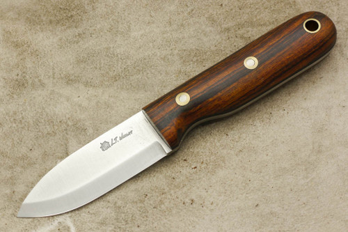 LT Wright Knives Bushbaby - Scandi Grind - O1 Steel - Desert Ironwood - Black Liners - Matte Finish - 5 / FREE BLACK LINERS!