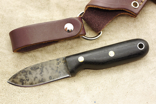 LT Wright Knives Bushbaby HC - Convex Grind - Black Canvas Micarta - Matte Finish