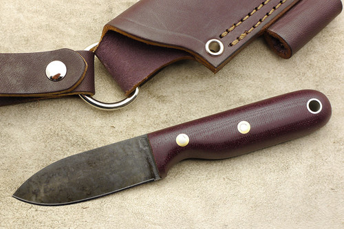 LT Wright Knives Bushbaby HC - Convex Grind - Double Red Canvas Micarta - Matte Finish