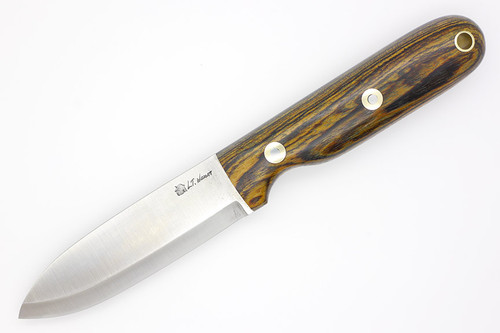 LT Wright Knives Bushcrafter - Scandi Grind - Bocote Handle - Black Liners - 1