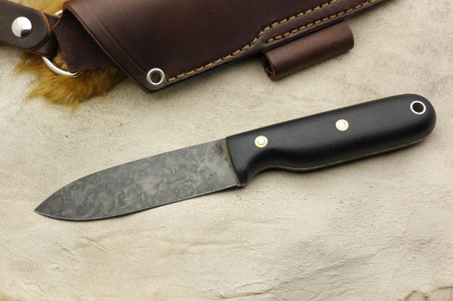 LT Wright Knives Bushcrafter HC - Convex Grind - Black Canvas Micarta - Matte Finish