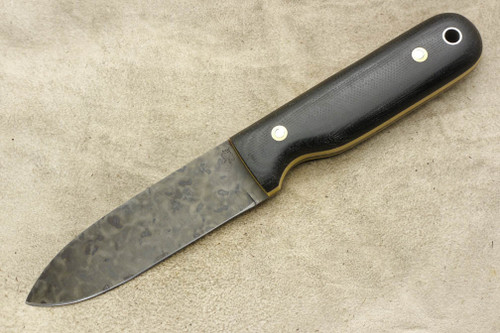 LT Wright Knives Bushcrafter HC - Convex Grind - Black Canvas Micarta - Thick Snakeskin Liners - Matte Finish