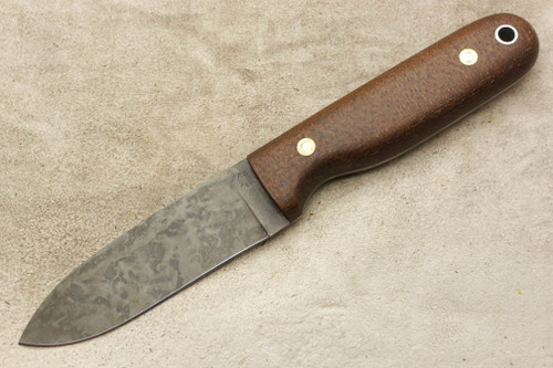LT Wright Knives Bushcrafter HC - Flat Grind - Brown Burlap - Matte Finish