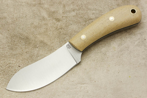 LT Wright Knives Camp MUK - Flat Grind - 3V Steel - Snakeskin Micarta - Black Liners - Matte Finish
