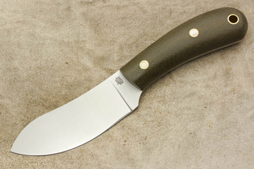 LT Wright Knives Camp MUK - Flat Grind - AEB-L Stainless Steel - Green Canvas Micarta Handle - Matte Finish