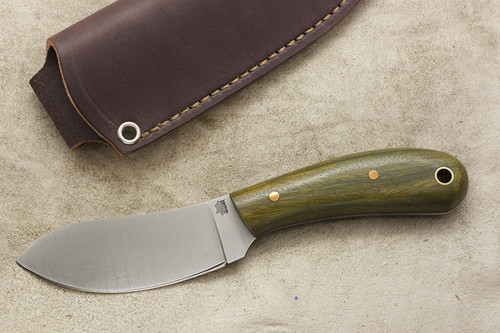 LT Wright Knives Camp MUK - Flat Grind - Feathered Walnut - Black Liners