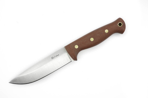 LT Wright Knives Forest Trail - A2 Steel - Saber Grind - Natural Canvas Micarta Handle - Matte Finish