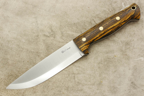 LT Wright Knives Forest Trail - A2 Steel - Scandi Grind - Bocote - Brass Corby Bolts - Matte Finish - 4 / FREE Black Liners!