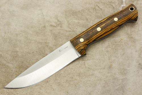 LT Wright Knives Forest Trail - AEB-L Steel - Saber Grind - Bocote - Brass Corby Bolts - Matte Finish - 4 / FREE Black Liners!