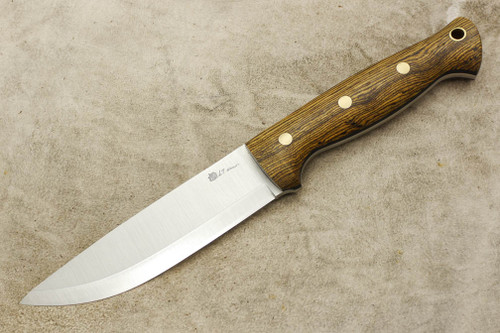 LT Wright Knives Forest Trail - AEB-L Steel - Scandi Grind - Bocote - Brass Corby Bolts - Matte Finish - 3 / FREE Black Liners!