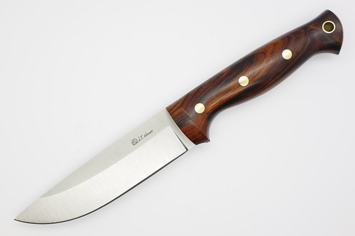 LT Wright Knives Forest Trail - CPM 3V Steel - Saber Grind - Desert Ironwood - Polished Finish - 4 / FREE Black Liners!