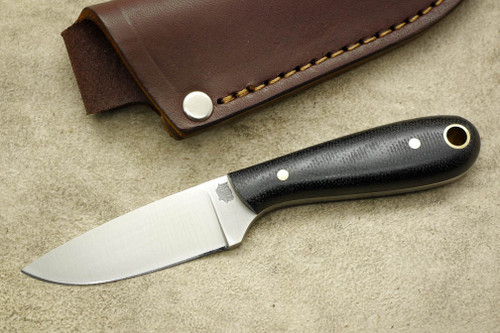 LT Wright Knives Frontier First - A2 Tool Steel - Flat Grind - Black Canvas Micarta - Matte Finish