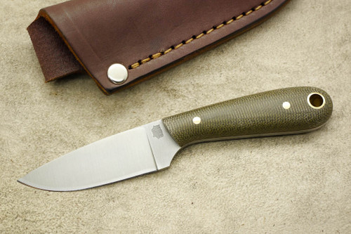 LT Wright Knives Frontier First - A2 Tool Steel - Flat Grind - Green Canvas Micarta - Matte Finish