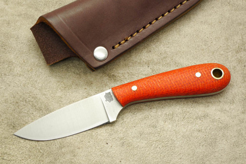 LT Wright Knives Frontier First - A2 Tool Steel - Flat Grind - Ruby Burlap