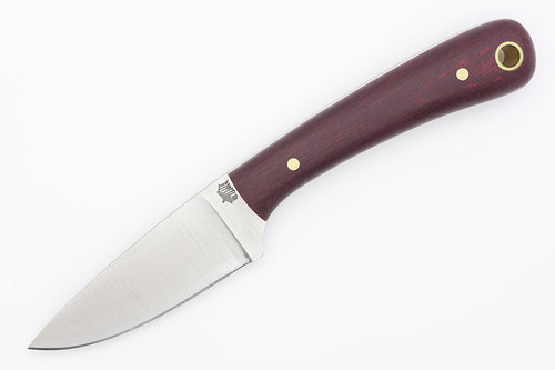 LT Wright Knives Frontier Valley - A2 Steel - Flat Grind - Double Red Micarta Handle - White Liners - Matte Finish