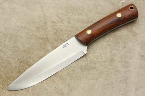 LT Wright Knives Gary Wines Bushcraft Hunter - Scandi Grind - Desert Ironwood / FREE Black Liners! - 4