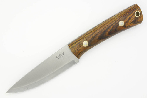 LT Wright Knives Gary Wines Bushcrafter - Scandi Grind - Bocote Handle - Black Liners - Matte - 5