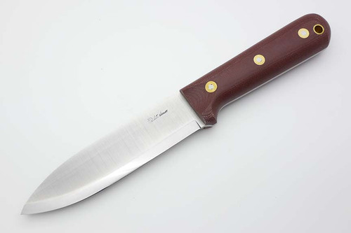 LT Wright Knives Gen 5 - Scandi Grind - Rustic Brown Canvas Micarta - Matte Finish