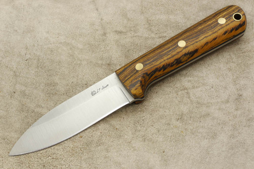 LT Wright Knives Genesis - Saber Grind - Bocote - Brass Corby Bolts - 1 / FREE Black Liners!