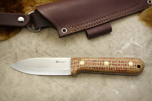 LT Wright Knives Genesis - Scandi Grind - 3V Steel - Coffeebag Burlap