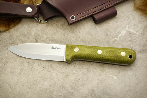 LT Wright Knives Genesis - Scandi Grind - 3V Steel - Green Burlap