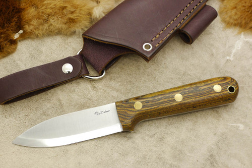 LT Wright Knives Genesis - Scandi Grind - Bocote - Brass Corby Bolts - 1